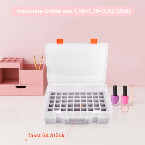 Againmore Universal Nagellack Halter & Organizer Enthält 54 Flaschen für Gellen, für Käfer, für Sally Hansen, für OPI, für Essie und andere Fingernagellack (weiß)