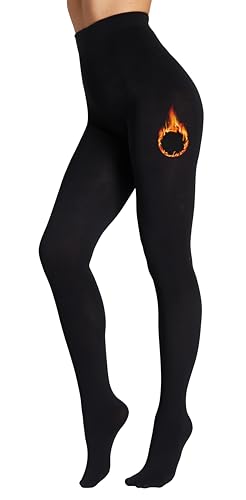 Photo de Seidiva Collant Polaire Femme Hiver Chaud, Collant Thermique Femme Taille Haute, Ultra-doux et Confortable, Noir S-M