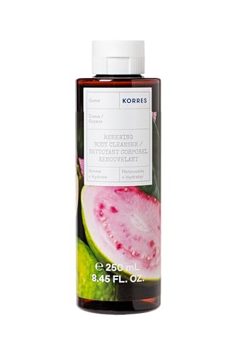 KORRES Renewing Body Cleanser, Guava Scent, Foaming Shower Gel for Women & Men with Hydrating Greek Botanicals, Body Wash for Smooth Skin, Vegetarian & Cruelty Free, Made in Greece, 8.45 Fl Oz
