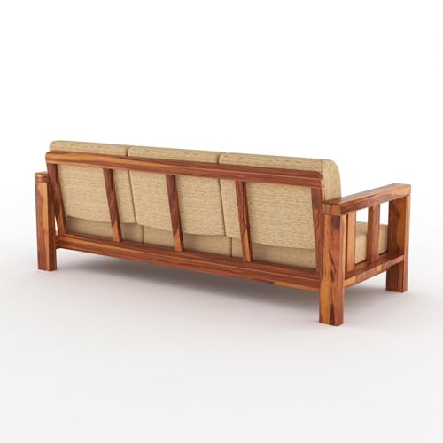 Image of Sheesham Solid Wood Six Seater Sofa Set for Living Room(6 Seater) (Provencial Teak)