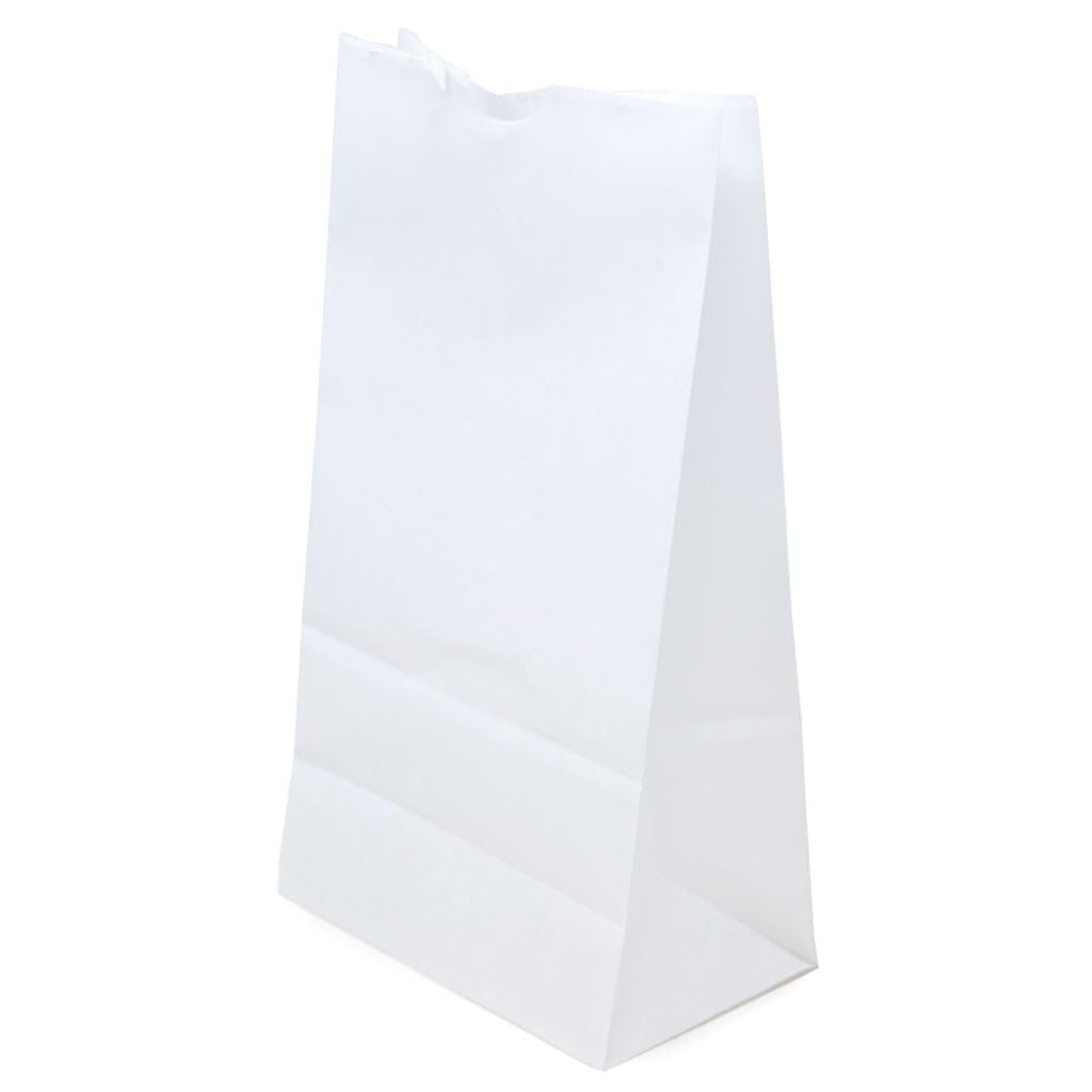 6# Waxed Bakery Bags, Plain White, 6" x 3-1/2" x 11-3/16" Size, 1000 Bags Per Case