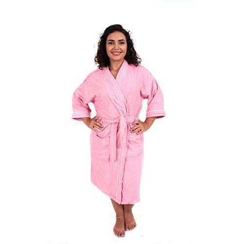 ROUPÃO DE BANHO ATOALHADO ADULTO 100% ALGODÃO ROSA Tam. GG