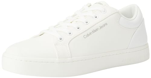 Calvin Klein Jeans Hombre Sneaker con suela cupsole Zapatillas, Blanco (Triple White), 44