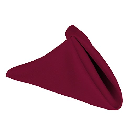 LinenTablecloth 17-Inch Polyester Napkins (1-Dozen) Burgundy