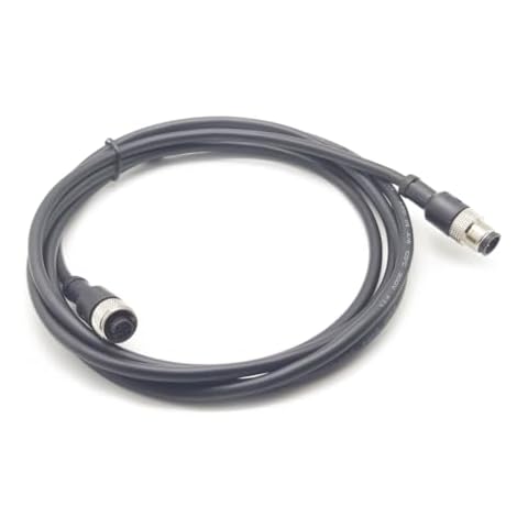FOWIUNYE M12 4 Pins Male to Female Connector Cable, A Code Straight Molding Cable Female to Male Aviation Sensor Electrical PVC Cable 250V 4A AC/DC Industrial Molded Cable 2M AWG22（2 Meter） Cover