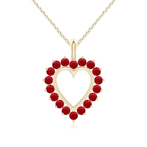 Angara Natural 0.8 Ct Ruby Heart Pendant Necklace for Women ...