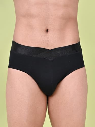 Image of Rupa Colors Modern Solid Brief for Men, Cotton Blend, Regular Fit, Outer Elastic, Pack of 1