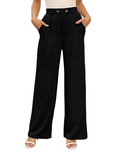 Angerella Women's Wide Leg Pants Loose Fit High Elastic Waisted Business Casual Long Trousers Pant