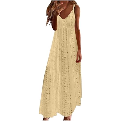 Ceboyel Women Floral Spaghetti Strap Sundress Casual Summer Long Maxi Dress Vneck Sexy Boho Dresses Trendy Beach Clothes