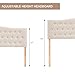 Huatean Home Tufted Upholstered Headboard Queen Size, Sturdy and Durable Solid Wood Bed headboard, Fabric Headboard Adjustable Height from 37” to 51”, Modern Button Diamond Design Head Board, Beige