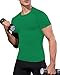 SPVISE Kelly Green Compression Shirts Men Short Sleeve Gym Athletic Undershirts Base Layer Tops Workout Cool Dry T-Shirts