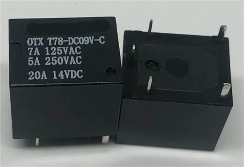 Relé OTX T78-DC09V-C de 5 pines y 20A para conmutación de circuitos