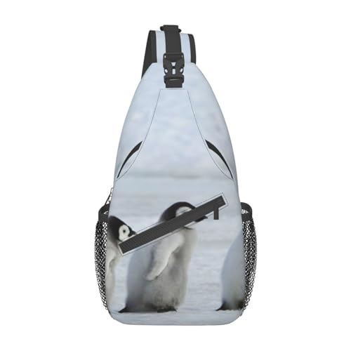 Sac à bandoulière décontracté noir avec imprimé pingouins empereurs