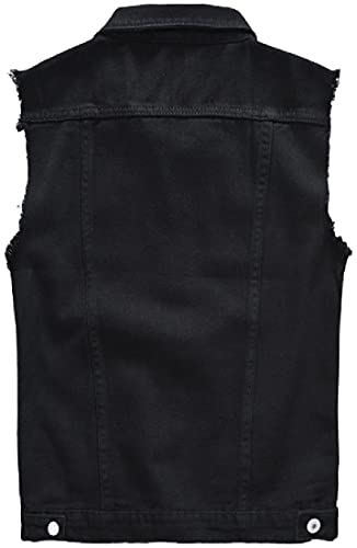 Cromoncent Big Boy's Ripped Distressed Sleeveless Denim Vest Outerwear Jackets2