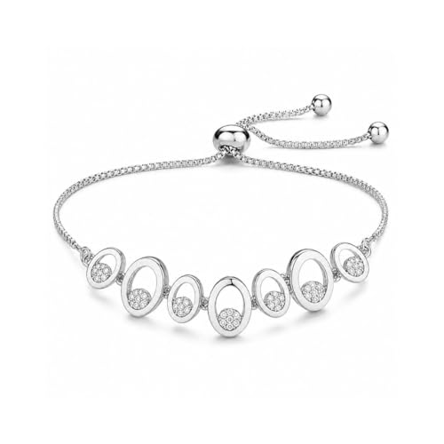 Image of Nilu's Collection Rose Gold & Silver Plated American Diamond Adjustable Bracelet For Women | Anti-Allergy | Anti-Tarnish| Office Wear