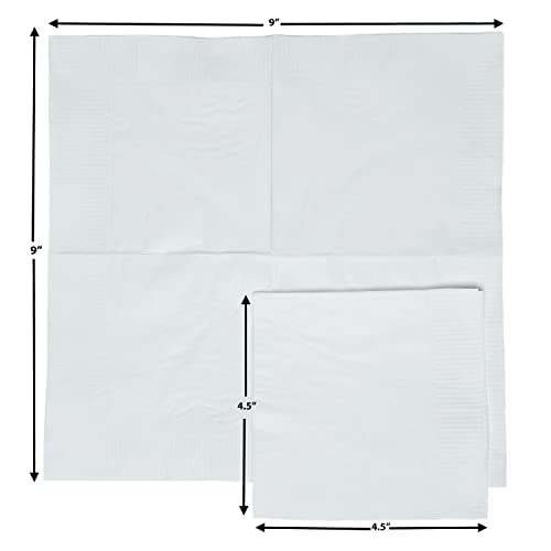 500 Pack Cocktail Napkins Paper - Quality 3-Ply White Beverage Napkins - Restaurant, Event, Bar Napkins - Perfect Size Dessert Napkins - Party Napkins Bulk - Elegant Wedding Napkins Disposable #TOP2