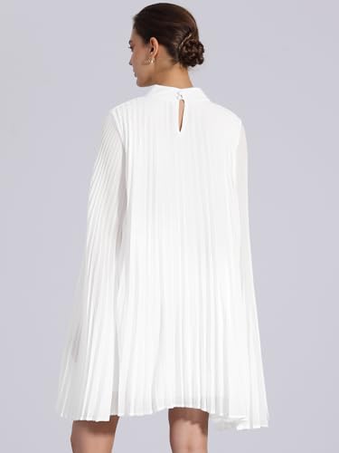 Image of Allegra K Women Chiffon Pleated Flowy Cloak Sleeve Cape Knee Length Dress