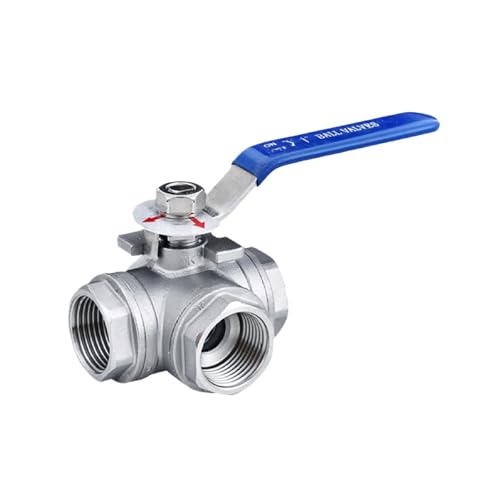 Stainless Steel 304 Three Way Ball Valve Internal Thread Female 3 Way Ball Valve T Port L Port DN8 DN50 Industrial(DN50,T-Type)