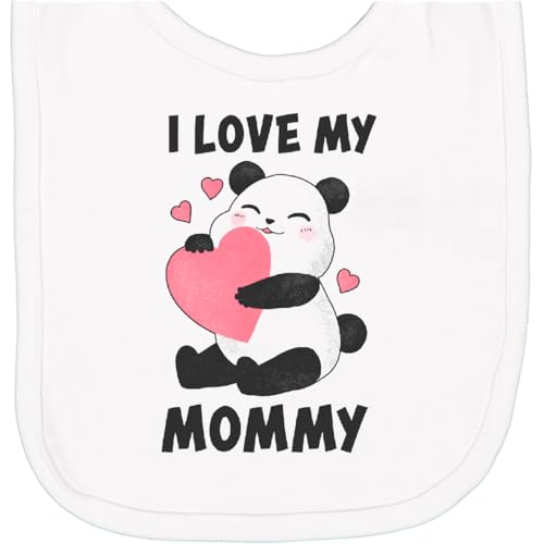 inktastic I Love My Mommy with Panda Illustration Newborn Bib