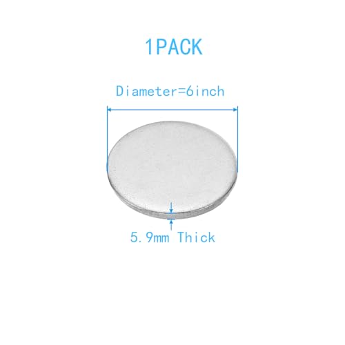 Image of 430 Stainless Steel Metal Plates,Suitable for Installation Plate Walls, Suitable for Metal Plates in processes, Kitchens, and Offices (1, 5.9mm Thick- Diameter=6inch)