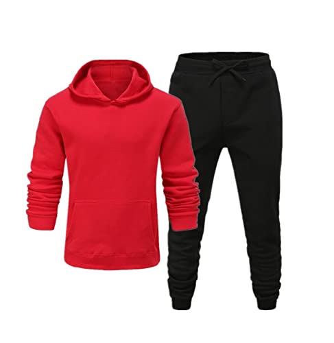 Sweat à capuche épais homme et pantalon de survêtement Kiioouu pour affronter le froid S