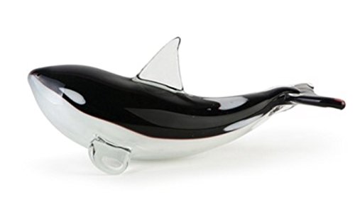Art Glass Glow in Dark Orca Whale Figurine 6"