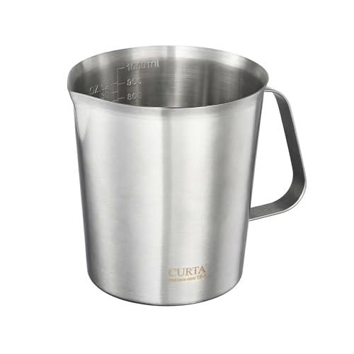 Vaso medidor de acero inoxidable 18/8 CURTA 32 OZ con asa y pico miniatura 1