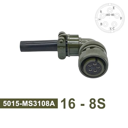 Conector militar de 8 pines con enchufe angular MS3108 16-8S robusto 2