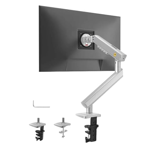Image of NB Ergonomic 17-32 inch Monitor Desk Arm 360 Degree Movement Heavy Duty 2-12 kgs Load Capacity (Silver, Single Arm)