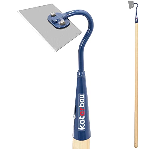 KOTARBAU® Binette de jardin en métal - 50 x 120 mm - Forme trapézoïdale - Avec manche en bois - 120 cm