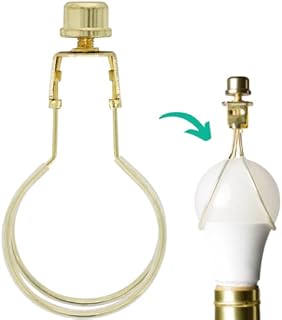 I Like That Lamp Clip On Lampshade Adapter (1 Pack), Classic Brass Gold Finish, Includes 1 Light Bulb Clip Shade Adapter, 1 Matching Finial and 2 Silicone Levellers, Fits All Standard Size Bulbs