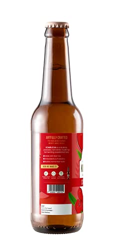 Toyo Kombucha -Sparkling Fermented Probiotic Tea | Cranberry| Gut Friendly| Immunity Booster| Rich in Probiotics and Antioxidants | 330ML Pack Of 6