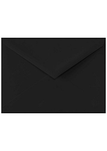 LUXPaper Lee BAR Envelopes in 80 lb. Midnight Black, Printable Pointed Flap Envelopes for Wedding Invitations and Events, 50 Pack, Envelope Size 5 1/4 x 7 1/4 (Black)