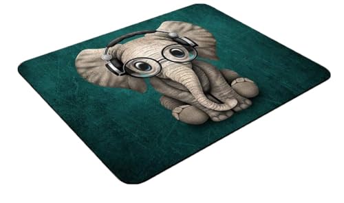Image of Mouse Pad with Design, 24 x 20 cm, 3mm Thick Rubberised Base Mouse Pad for Computer, PC, Laptop (HATHI)