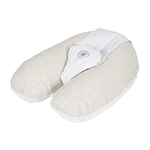 Candide - Coussin De Grossesse et d'allaitement Multifonctions 3 en 1 Multirelax Air+, Maille 3D, Transat Bébé, Déhoussable, Fabriqué en France, 78x44cm (Gris Chiné/Étoiles)