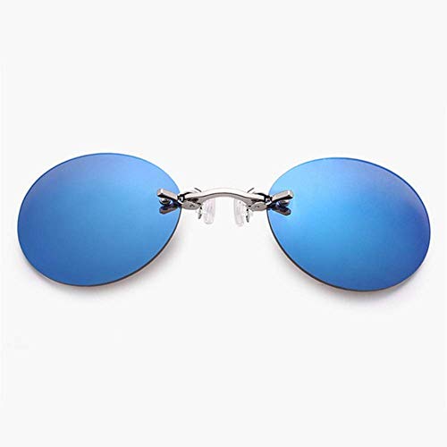 BAIF Sunglasses Clip On Nose Sunglasses Men Matrix Morpheus Rimless Sun Glasses Round Glasses Uv400