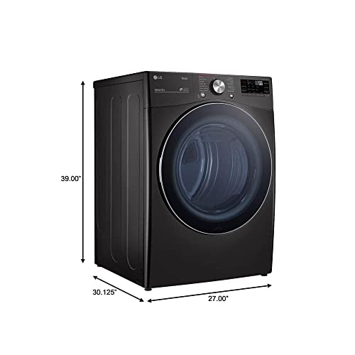 Image of LG DLGX4201B 7.4 Cu. Ft. Black Steel Smart Front Load Gas Dryer with TurboSteam