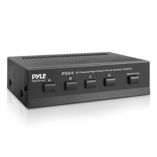 Premium New and Improved 4 Zone Channel Speaker Switch Selector Switch Box Hub Distribution Box for Multi Channel High Powered Stereo Amplifier A/B/C/D Switches | 4 Pairs Of speakers - Pyle (PSS4)