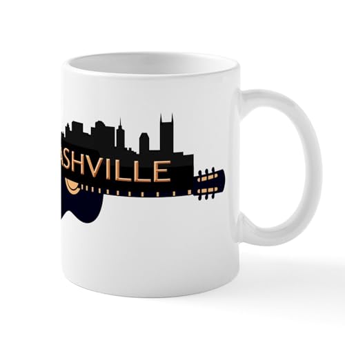 CafePress Nashville Guitar Skyline Mugs 11 oz (325 ml) Ceramic Coffee Mug