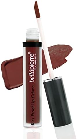 bellapierre Kiss Proof Lip Crème | Richly Pigmented, Smooth Matte Finish | 100% Natural Formulation | Non-Toxic and Paraben Free |Long Lasting Nourishing, Color - Brown Shell