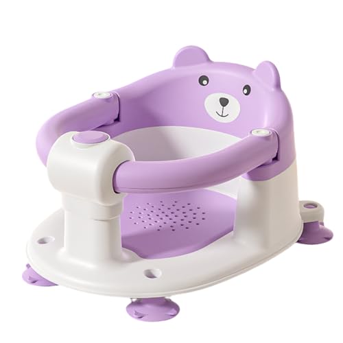 Quxxuolバスチェア、ベビーバスチェア、赤ちゃん、ベビーソファー、 お座り練習チェア、安全素材 、収納便利、転倒防止、滑り止め 、背もたれ付き、 幼児入浴サポート、お風呂椅子、ベビー用品、出産祝い (パープル)