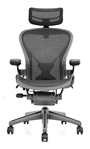 Aeron Chair by Herman Miller - Highly Adjustable Graphite Frame - with PostureFit - Carbon Classic (Medium) - Image 7
