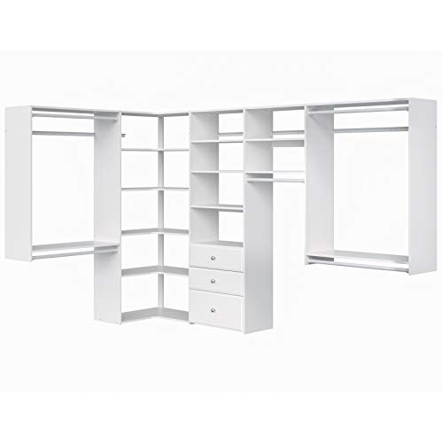 Easy Track Ultimate Corner Wood Kit Closet Organizer, White