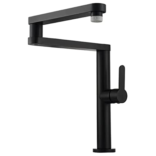 Grifo de llenado de ollas negro montaje en cubierta grifo de cocina plegable agua caliente