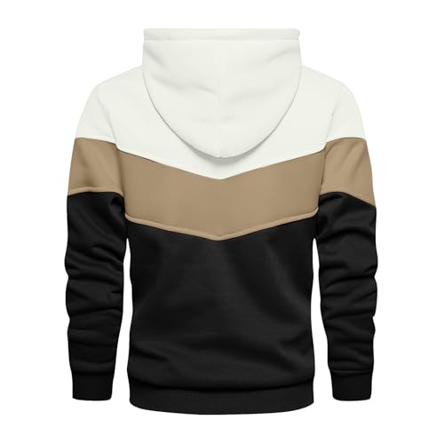 Mens Sweatshirts Hooded Neck Clothes Fashion Color Block Pullover Fall Winter Sweatshirts Thick Relaxed Fit Hoodie3