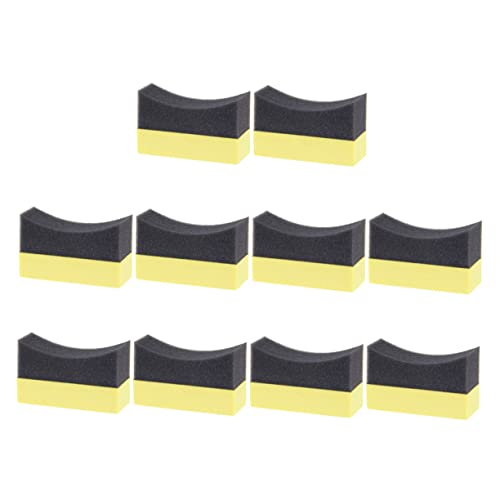 STOBAZA Car Wax Applicator Tire Shine Applicator Sponges 10-Pack Reusable Cleaning Sponges for Windshield Seats Dashboards