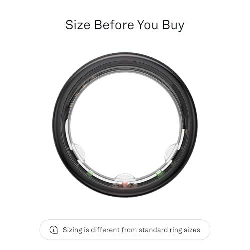 image for Oura Ring Gen3 Horizon - Black - Size 13 - Smart Ring - Size First wit