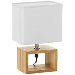 Lamparas Para Mesita De Noche Zara Home H HANSEL HOME Lámpara de mesita de noche nórdica de madera marrón de 24x10x15 cm.