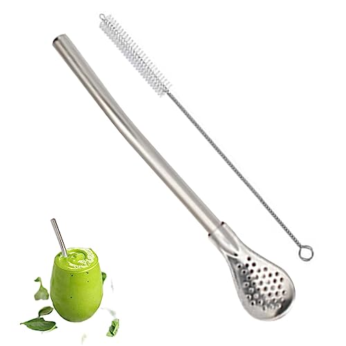 5 Set Cucchiaio di Paglia Filtrante, Filtro per Bere Cannucce Filtro Agitatore, Cannuccia per Cucchiaio Filtrata Portatile Sicura Multifunzionale per Zuppa di caffè per Bevande A Foglia Sfusa