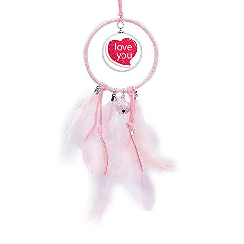 Atrapasueños rosa con diseño de corazón, el regalo ideal de San Valentín para dormitorios 2